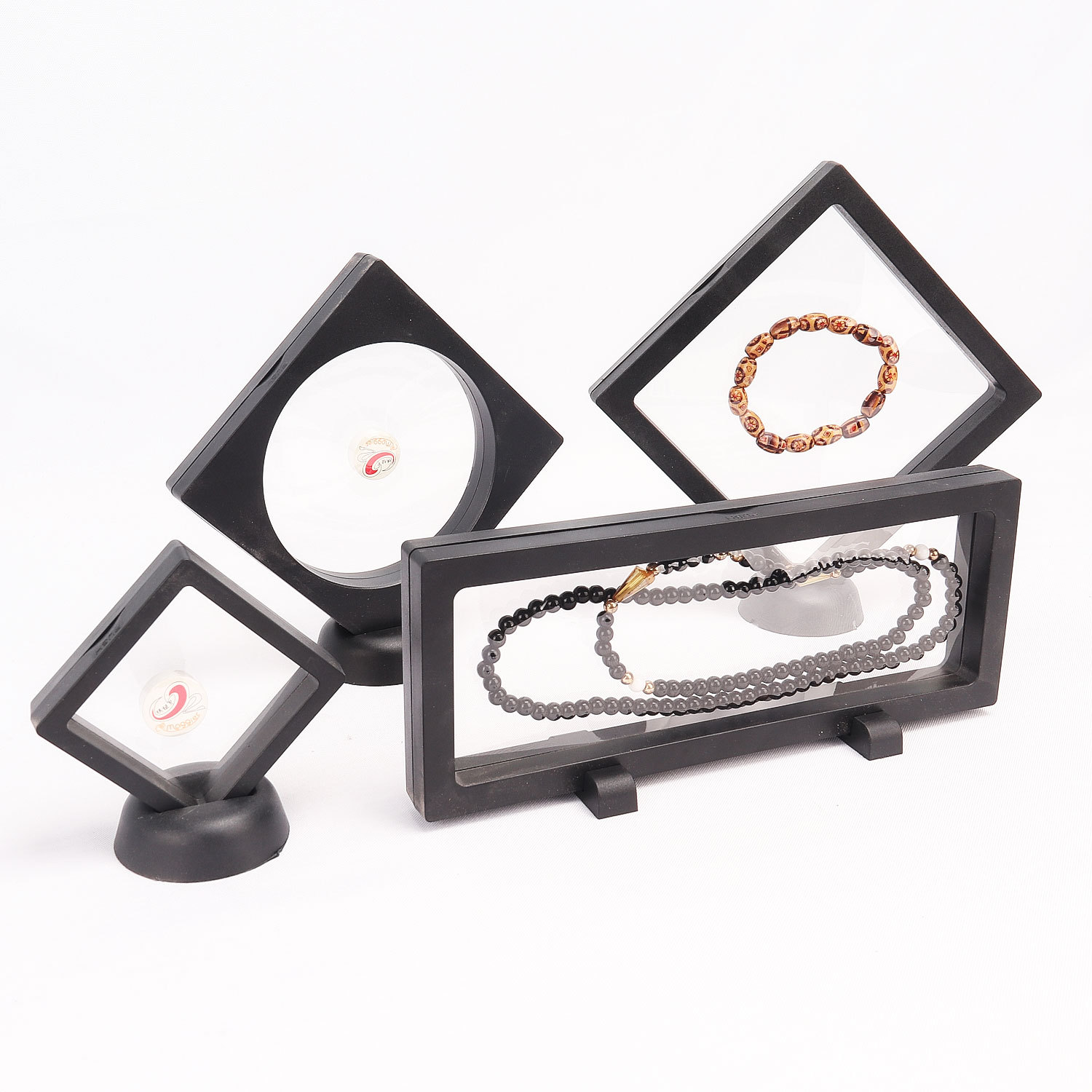 Suspension Box Pe Film Transparent Text Play Pendant Necklace Ring Display Gift Box Jewelry Jewelry Packaging Box details Picture
