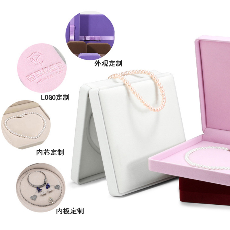 Round Heart-Shaped Flannel Pearl Necklace Jewelry Box Large Jewelry Gift Box Mother's Day Jewelry Packaging Box Application Scenario