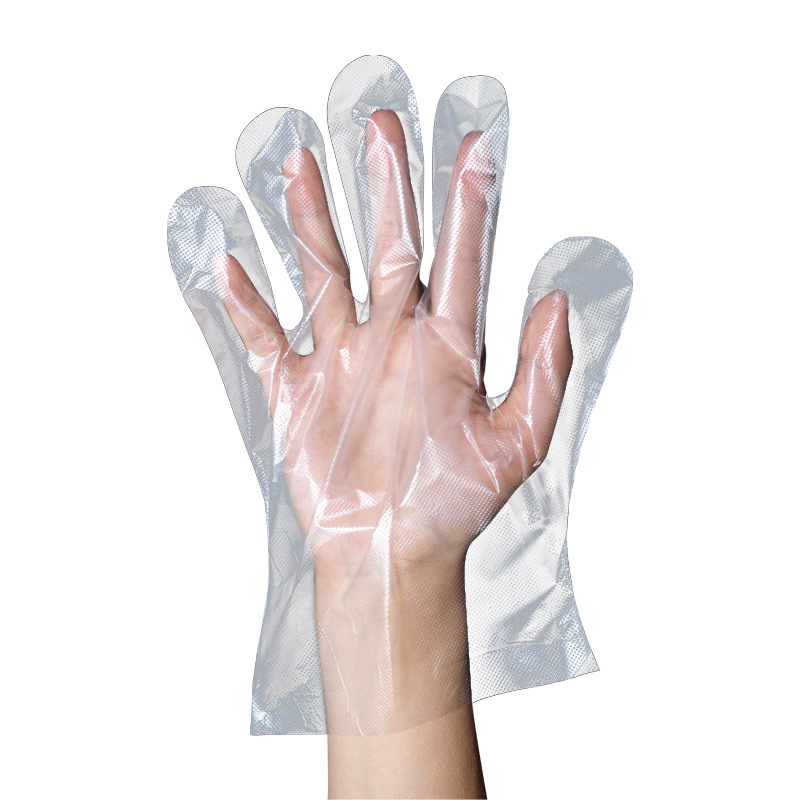 Wholesale food-grade plastic PE disposable gloves for hair care, hygiene, kitchen and catering, factory direct sales, individual packaging Item Picture