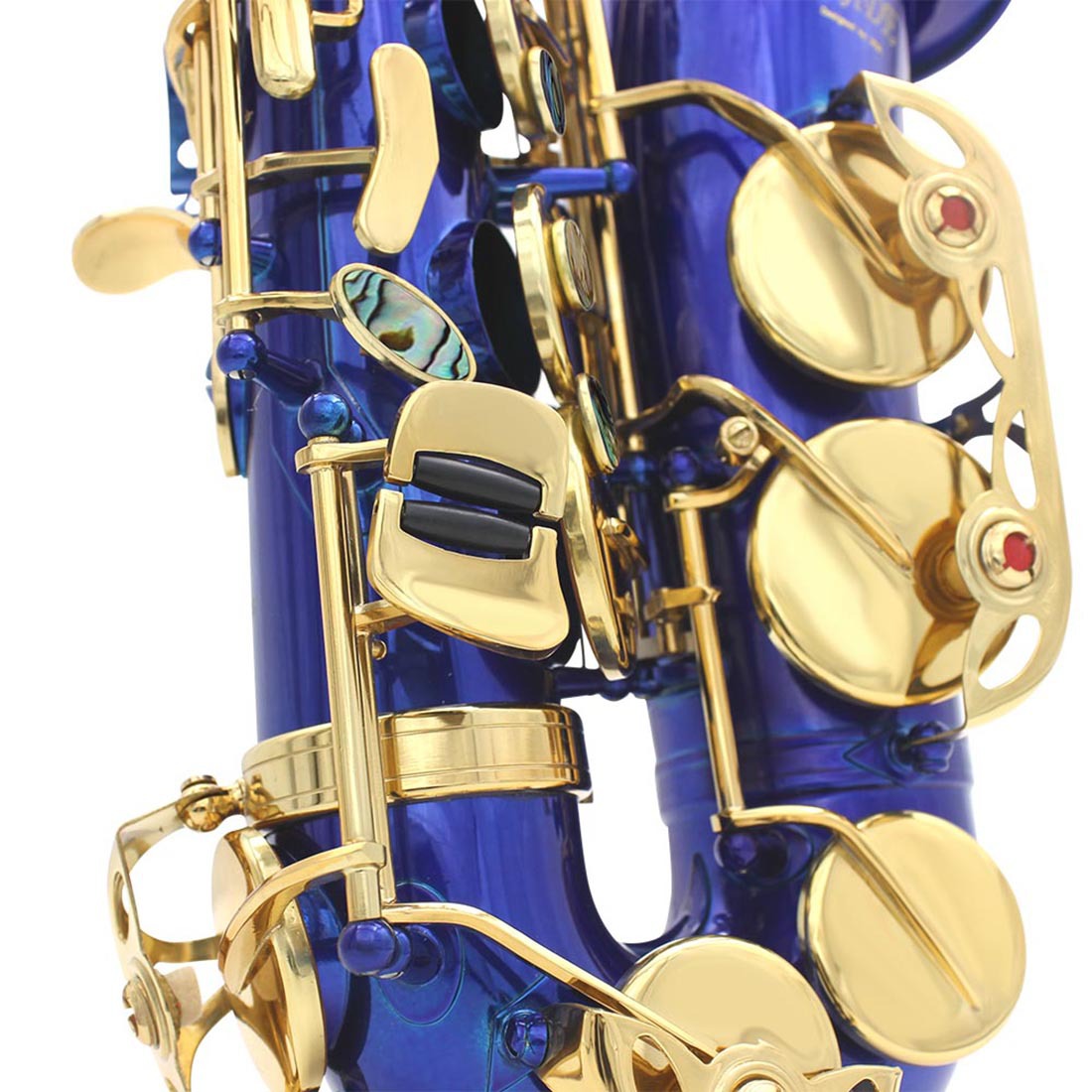 SLADE 降E中音萨克斯 蓝色中音萨克斯风黄铜材质雕花管体乐器详情图4