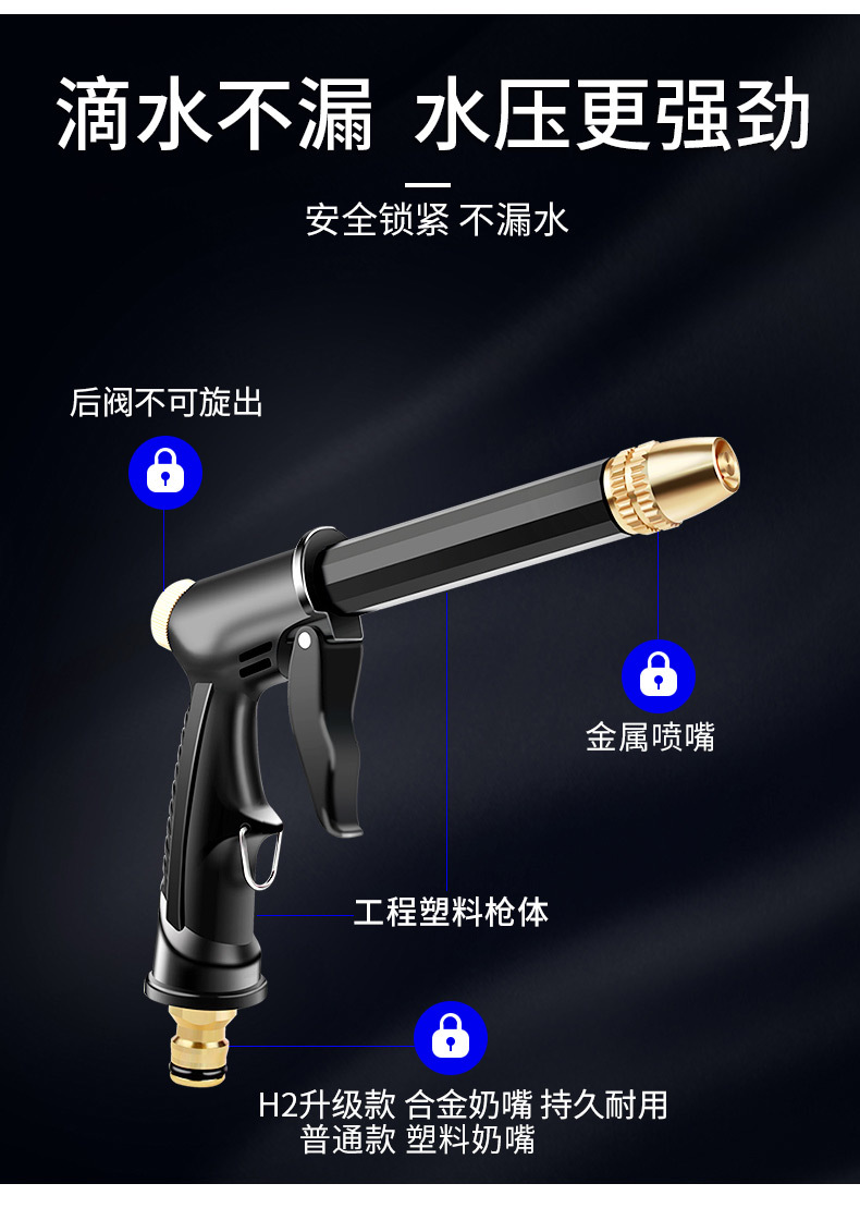 厂家高压洗车水枪家用伸缩水管软管冲泡沫套装花园浇花水枪工具详情16