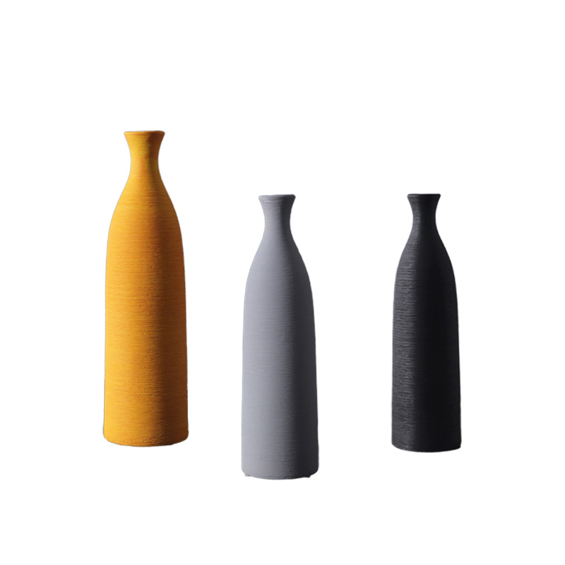 chinagoods European-style vase ceramic ornaments, Nordic simple and individual colorful vases, living room TV cabinet flower arrangement ornaments Item Picture