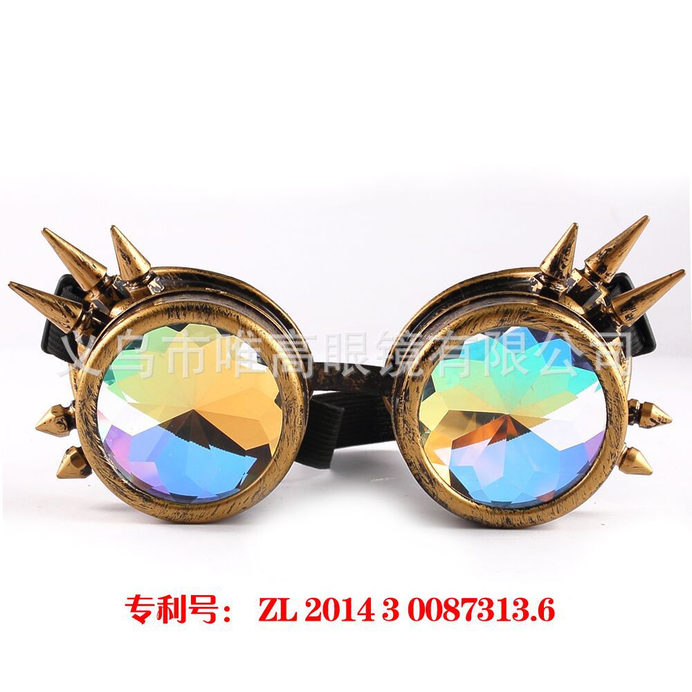 柳钉万花筒眼镜蒸汽朋克3D风镜时尚潮人街拍Cosplay护目镜Goggles详情图2