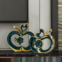 Chinagoods Ceramic Ornaments苹果摆件博古架装饰品玄关家居陶瓷工艺品客厅隔断酒柜小饰品