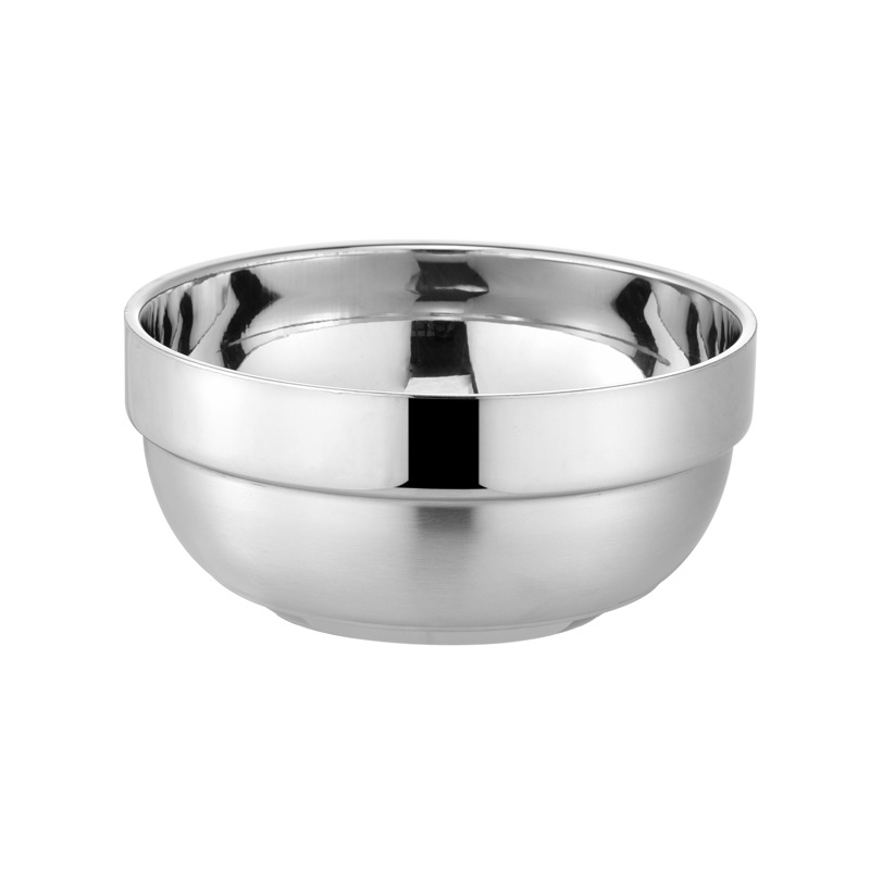 304 Stainless Steel Bowl Double-Layer Insulation Children's Rice Bowl School Kindergarten Canteen Rice Bowl Stainless Steel Soup Bowl Wholesale Item Picture