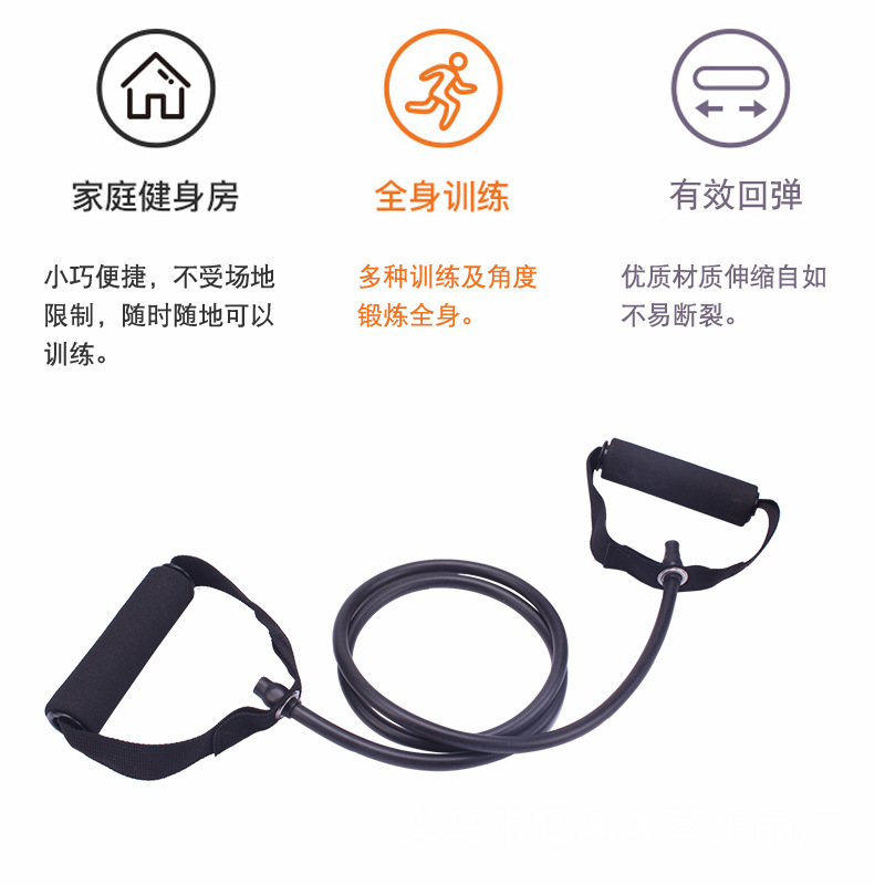 The manufacturer supplies one-line resistance bands, resistance ropes, fitness equipment, yoga fitness equipment, eight-line resistance bands and chest amplifiers Item Picture
