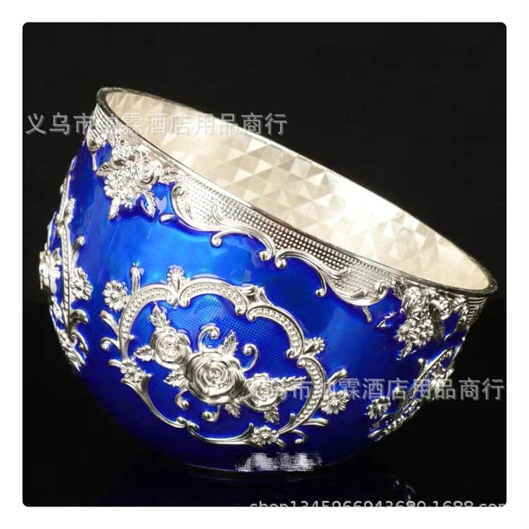 New Silver Plated Metal European Zinc Alloy Hotel Ktv Desktop Shell Carved Garbage Bowl Peel Bowl Ice Bucket Item Picture