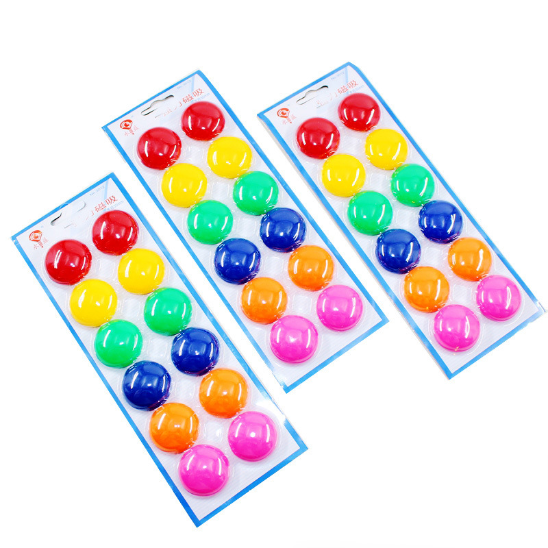 Yongyi 3012 Magnetic Nail 12 Pieces Of Round White Board Magnetic Beads 3Cm Color Magnetic Buckle Medium Magnetic Particle Item Picture