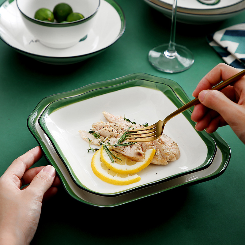 Bowl and plate sets, household bowls and plates, personalized ceramic bowls, rice bowls, chopsticks and plates, Nordic and Japanese tableware manufacturers Specification image