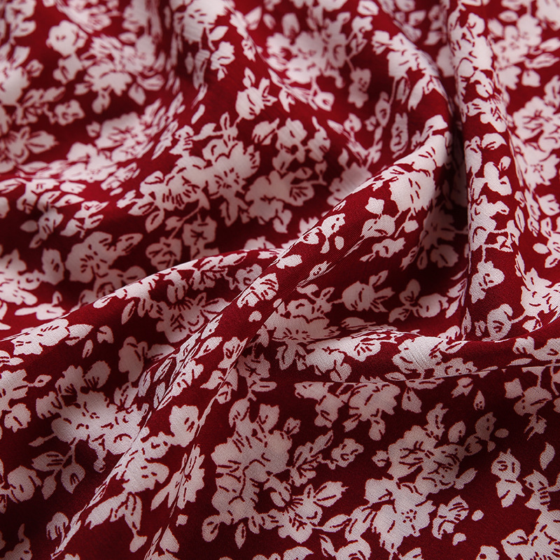 2020 new style chiffon dress floral print fashion fabric with small floral prints on all four sides in stock