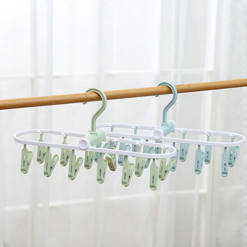 Multi-Clip Hanger Household Sock Drying Machine Students Children Clip Hanging Clothes Rack Clothes Hanging Dormitory Drying Hosiery Rack details Picture