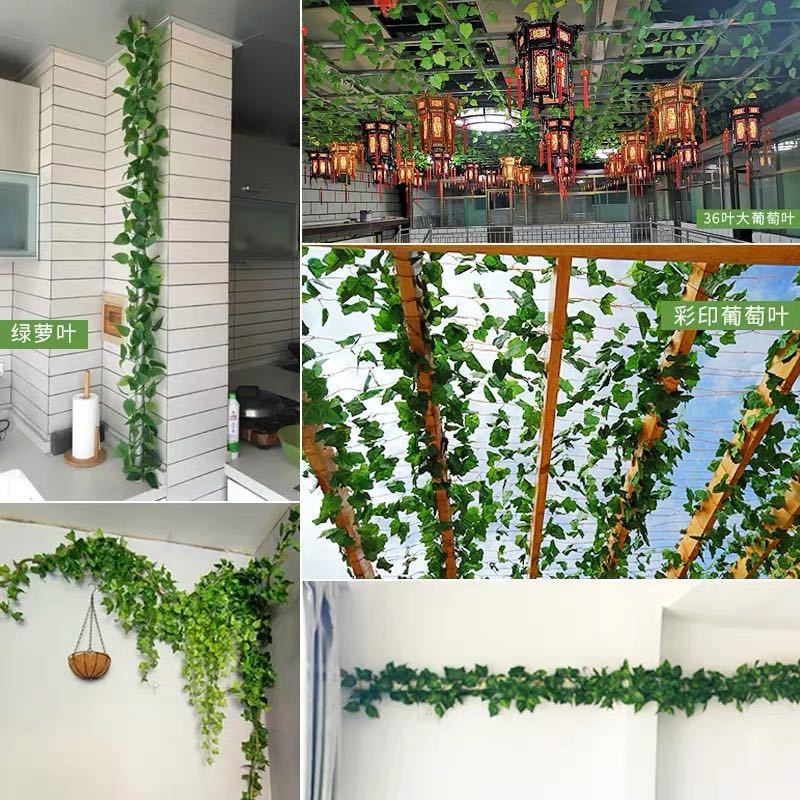Artificial Artificial Ivy Ivy Ivy Ivy Suspended Ceiling Simulation Wreath Green Artificial Hanging Plants Specification drawing