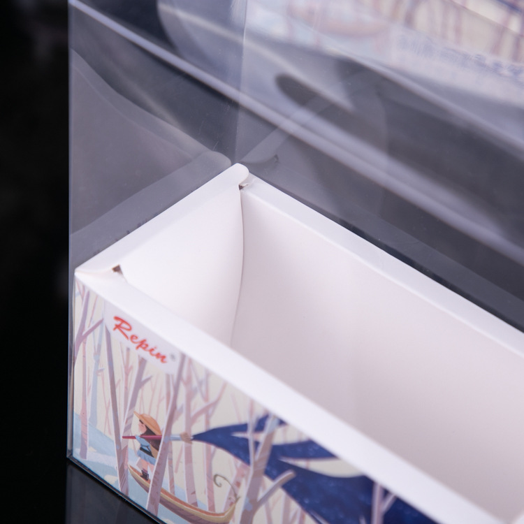 厂家定制透明/手提式包装盒/吸塑印刷盒盒白底实物图