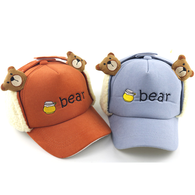 Children's hats 2020 Autumn and winter warm baseball caps, cute baby Lei Feng caps, outdoor warm ear-protecting baseball caps Specification image