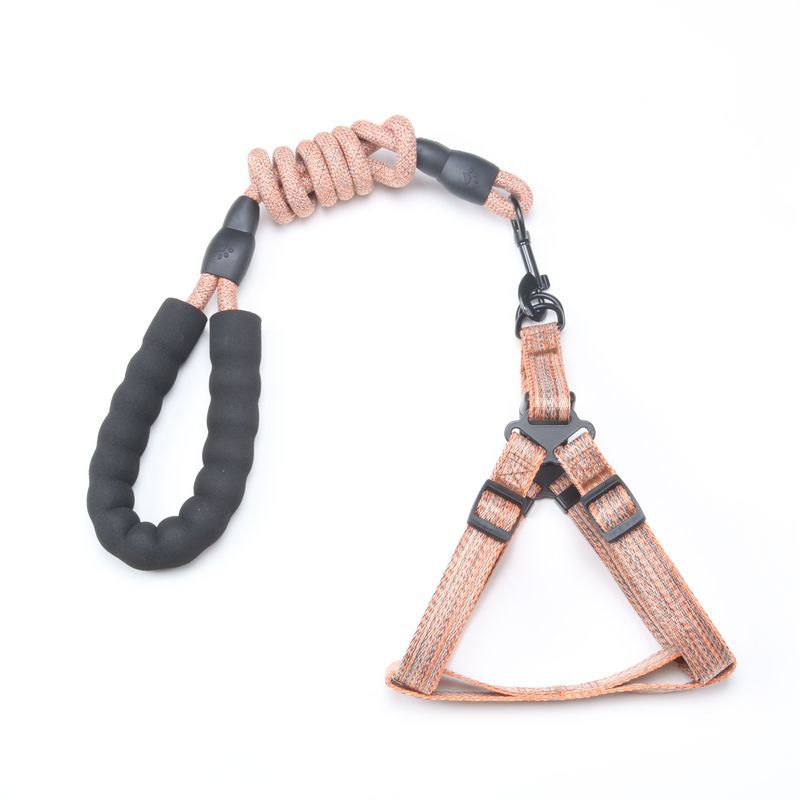Pet linen dog leash, chest strap, Mahaha rock climbing rope, sponge handle, dog walking leash Item Picture