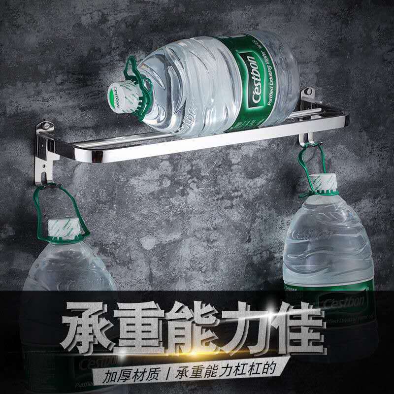 Factory direct sales of 304 stainless steel towel rods, bathroom towel racks, double-pole storage racks, wall-mounted racks details Picture