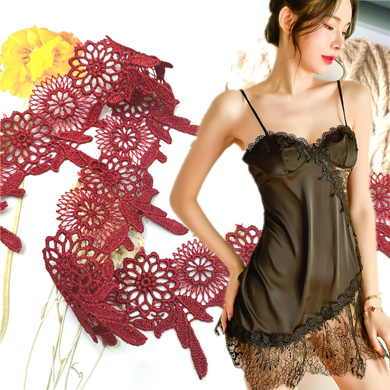 Manufacturers Direct Lace Lace Explosive Sexy Pajamas Polyester Water-Soluble Barcode Hollow Flowers Exquisite Clothing Accessories