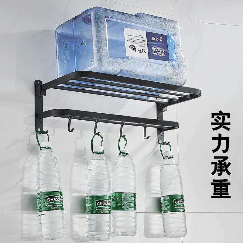 Black 304 stainless steel foldable bath towel rack, hotel hanging towel rack, bathroom storage rack, wall-mounted, no need for drilling details Picture