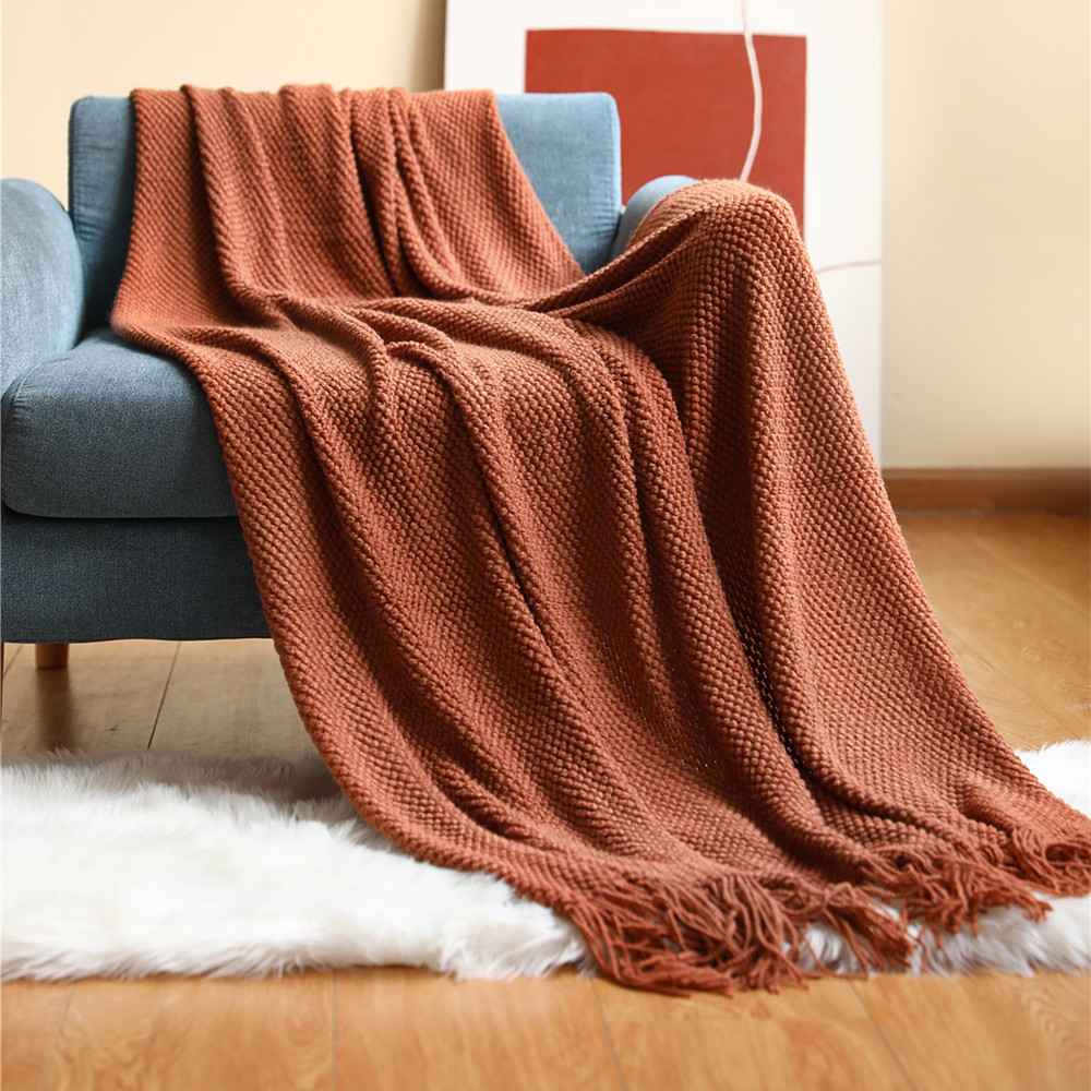 沙发毯盖毯毛毯 菠萝格针织毯办公室午睡毯子空调毯豆豆毯搭毯详情图2