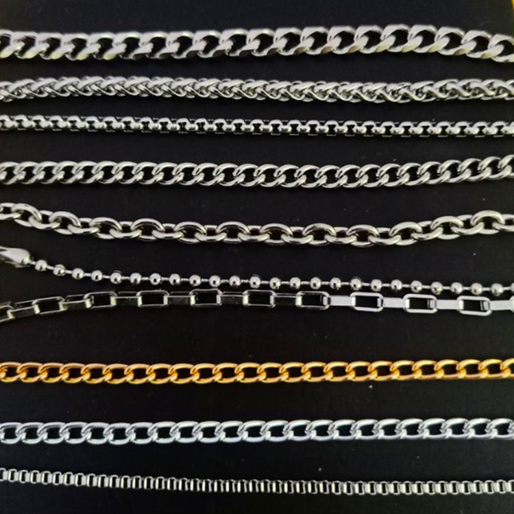 304 stainless steel chain snake bone sweater chain, custom keel men's necklace, copper cross chain, metal jewelry chain Specification image