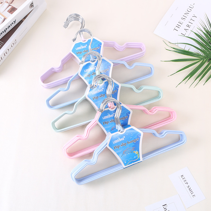 6017 Yiwu Liting Children's Impregnated Anti-Slip Dry and Wet Dual-purpose Household Clothes Hanger Manufacturer Wholesale details Picture