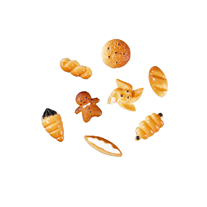 diy resin accessories, simulated food, bread, cookies, baking, cartoon chocolate, cream, resin, phone case patches Item Picture