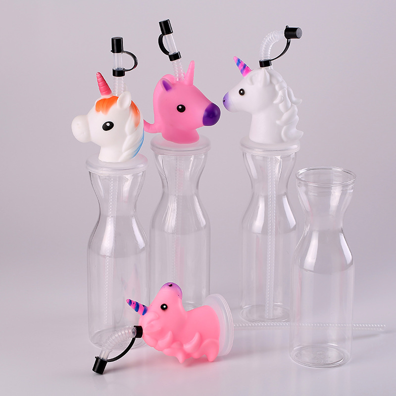 Manufacturers Direct Purchase Spot Wholesale Students Portable Shape Cartoon Creative Straw Cup Animal Transparent Creative Cup Application Scenario