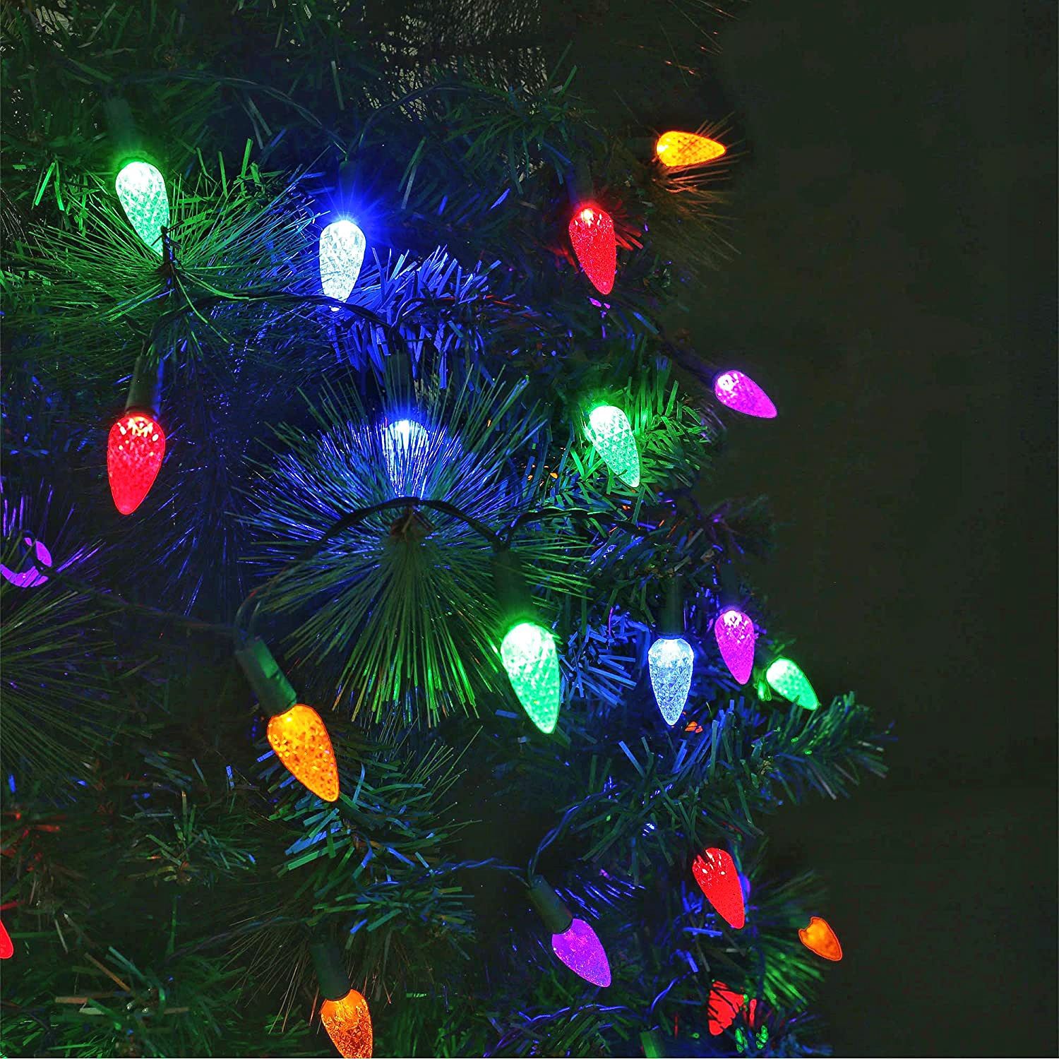 New five-color C6 strawberry light string, eight-function LED battery gift light string, C3 Christmas festival decorative color light Application Scenario