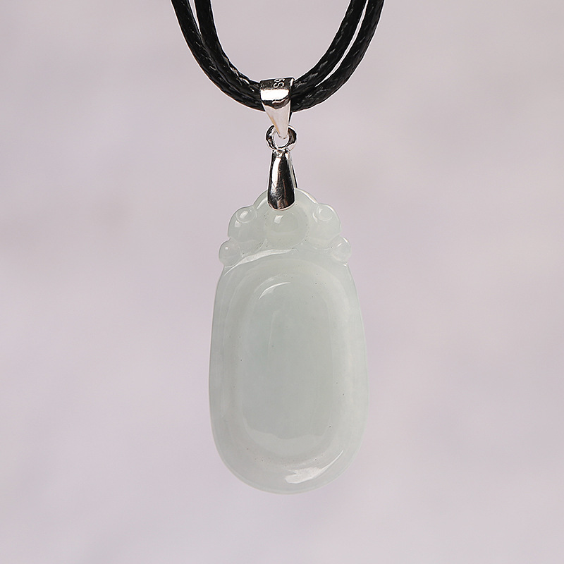 Chinese-style jade ruyi pendant for women, natural A-grade glutinous jade ruyi pendant S925 silver clasp collarbone necklace Specification image