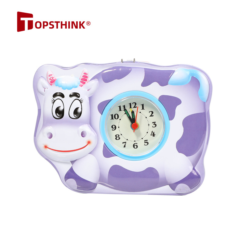 Tinplate Calf Alarm Clock Piggy Bank For Children With Alarm Clock Piggy Bank Large Capacity Multi-Purpose Piggy Bank Decoration Specification drawing
