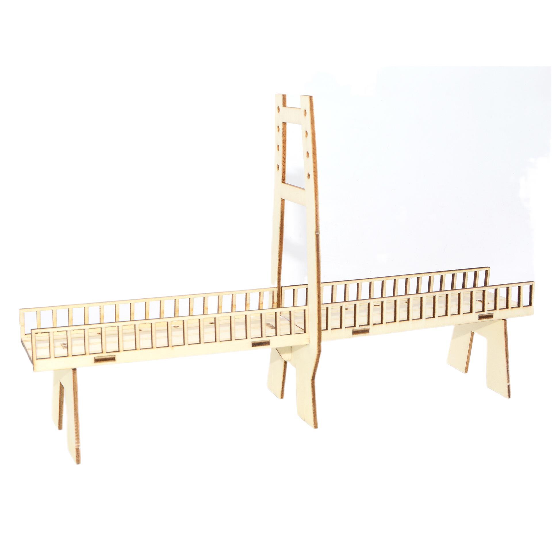 DIY self-made wooden cable-stayed bridge children's mechanics and physics small experiment creative teaching aid model toys
