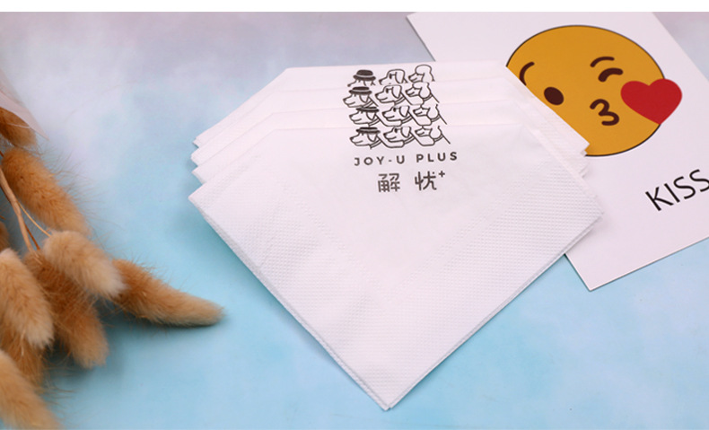 Advertising tissues in bulk, full boxes, can be printed with logos. Customized napkins for restaurants, hotels, milk tea takeout, square towels made pic 18