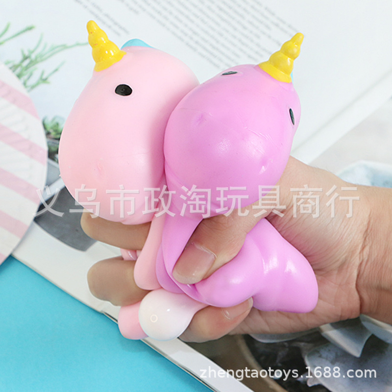 Unicorn Flour Ball Lala Vent Toy Foreign Trade Japan And South Korea Hot Cross-Border Light Mud Tpr Simulation Animal Toys details Picture