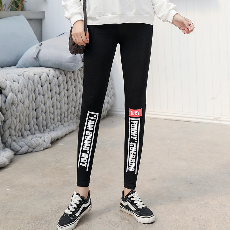 Spring And Autumn High Waist Casual Women's Pants A Variety Of Modal Letter Printing Comfortable Casual Elastic Leggings Manufacturers Wholesale details Picture
