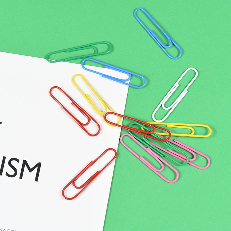Weibo Creative Colored PVC paperclip, student plastic safety pin, bookmark label, curved pin, large capacity details Picture