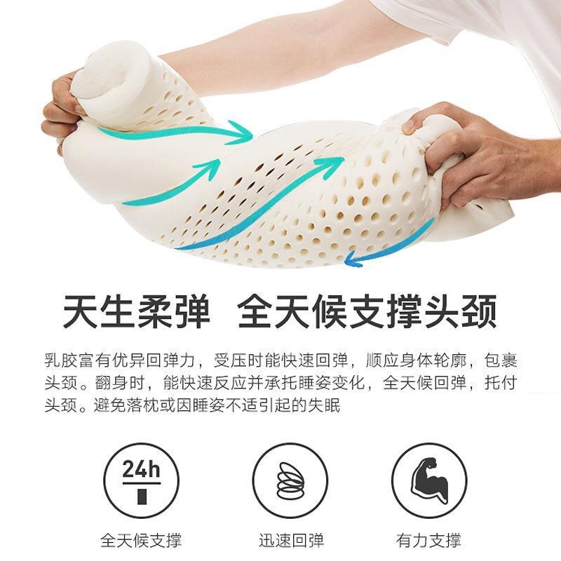 Factory direct sales of latex pillows, imported pillow cores, single-person household original natural rubber cervical pillows, neck protection memory pillows Specification image