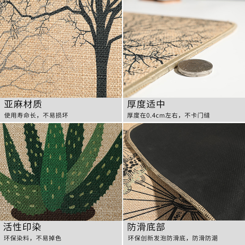 Japanese Linen Long Strip Doormat Absorbent Non-Slip Kitchen Floor Mat Waterproof And Oil-Proof Bedroom Door Entry Mat Application Scenario