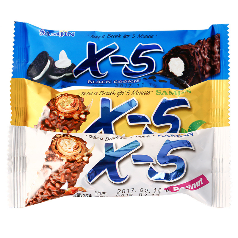 韩国进口零食 三进X5 巧克力棒花生夹心棒36g X-5 零食 休闲批发详情图5