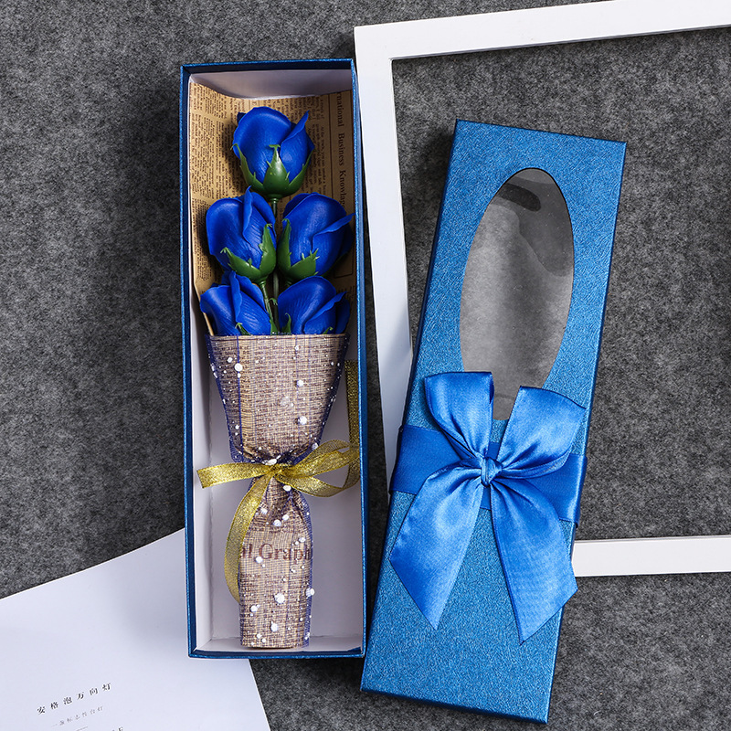 5朵香皂花玫瑰礼盒开窗创意礼盒母亲节礼品教师节三八节一件代发