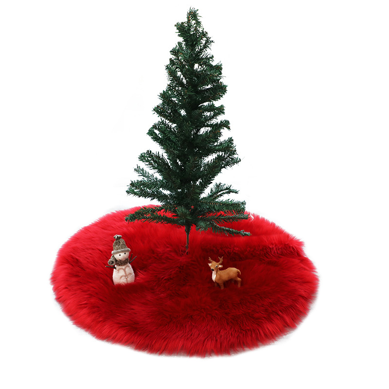 Plush Knit Tree Skirt Solid Color Christmas Tree Decoration Plush Tree Skirt Can Be Supplied By Manufacturers On Behalf Of Hair Item Picture