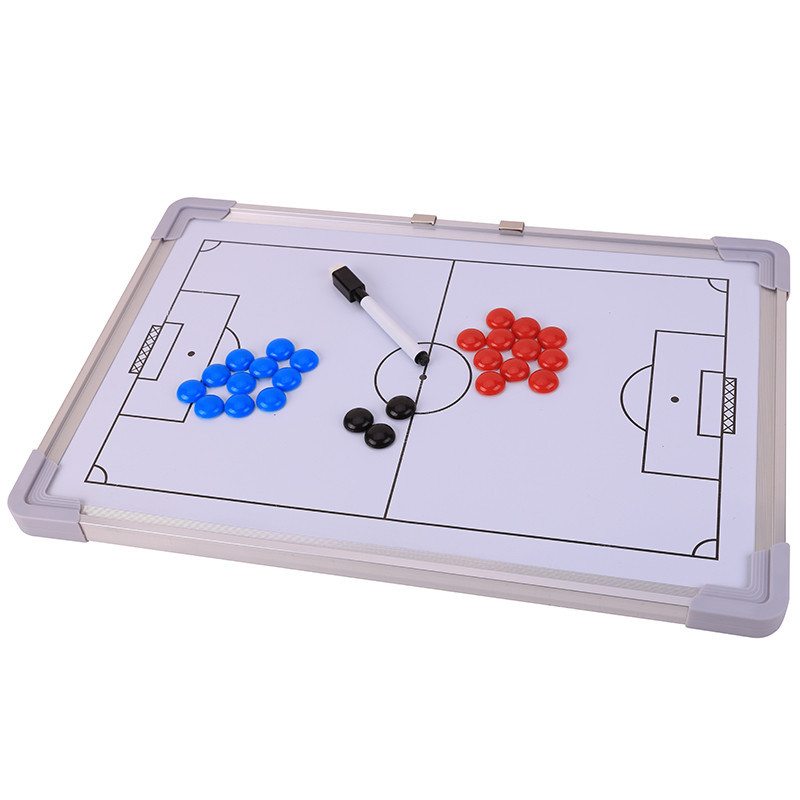White background aluminum alloy frame magnetic teaching football tactical board wall-mounted competition training coach sand table demonstration board Specification image