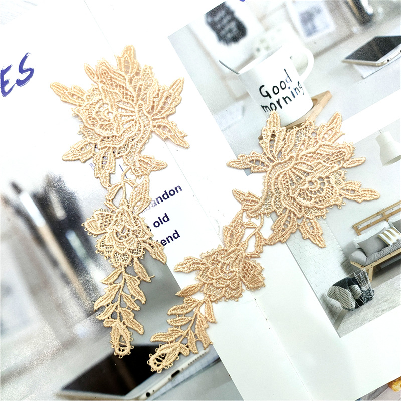 Manufacturers Direct Lace Lace Sexy Underwear Burst Polyester Collar Flower Light Orange Flower High-Grade Clothing Accessories Specification drawing