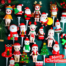 圣诞蛋糕装饰软胶圣诞老人雪人麋鹿圣诞树蛋糕装饰摆件圣诞装饰插