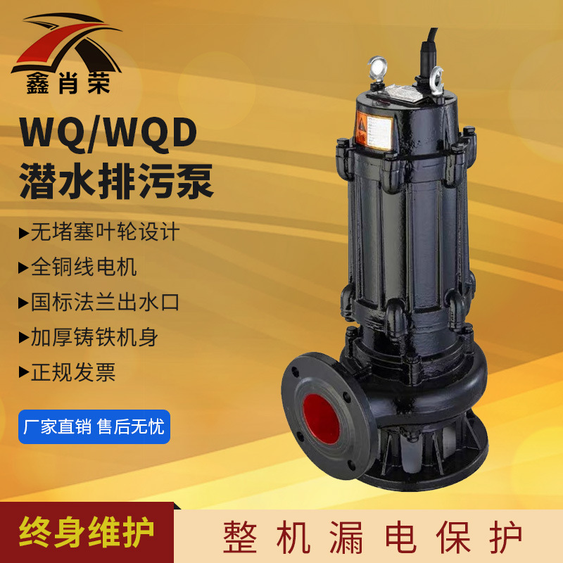 WQ污水污物电泵六级 潜水泵型号大全 无堵塞可配耦合大流量污水泵详情图1