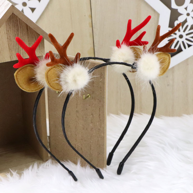 圣诞节装饰鹿角发箍头扣圣诞派对成人儿童头箍发夹头饰 盛发工厂图