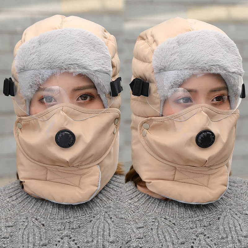Pan Traveler new hat female Lei Feng hat men and women winter riding plus velvet thickened warm cotton hat ear protector cap