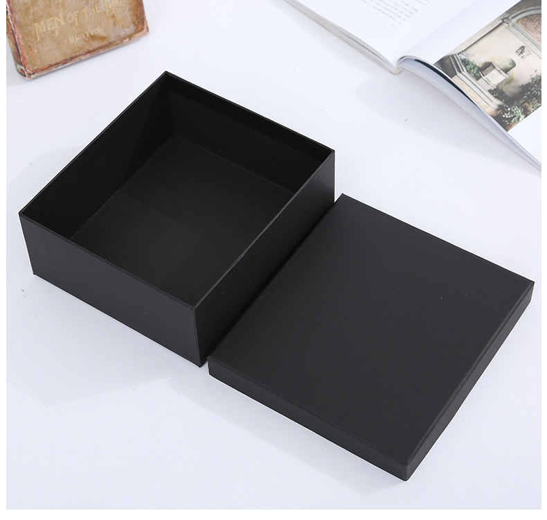 Wholesale of rectangular large kraft paper boxes with top and bottom covers, black card paper boxes, direct sales from the manufacturer pic 12