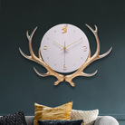 麋鹿鹿头挂钟客厅钟表现代简约创意潮流个性家用表大气时尚北欧风