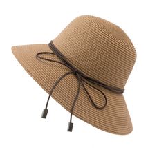 新款草帽女夏天小清新可折叠防晒遮阳帽休闲度假海边沙滩帽子现货