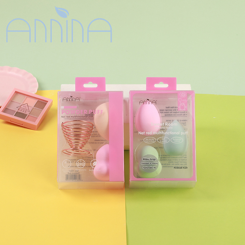 Spot Gourd Water Drop Oblique Cut Powder Puff Dry And Wet Makeup Sponge Beauty Egg Set Soft Do Not Eat Powder Puff details Picture